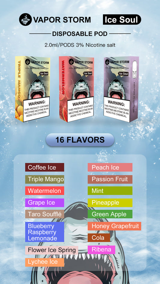 限時活動-VAPOR STORM 風暴五代電子菸霧化煙彈  通配美人魚/meel/ilia哩啞等五代主機 買六顆贈送主機風暴主機1隻