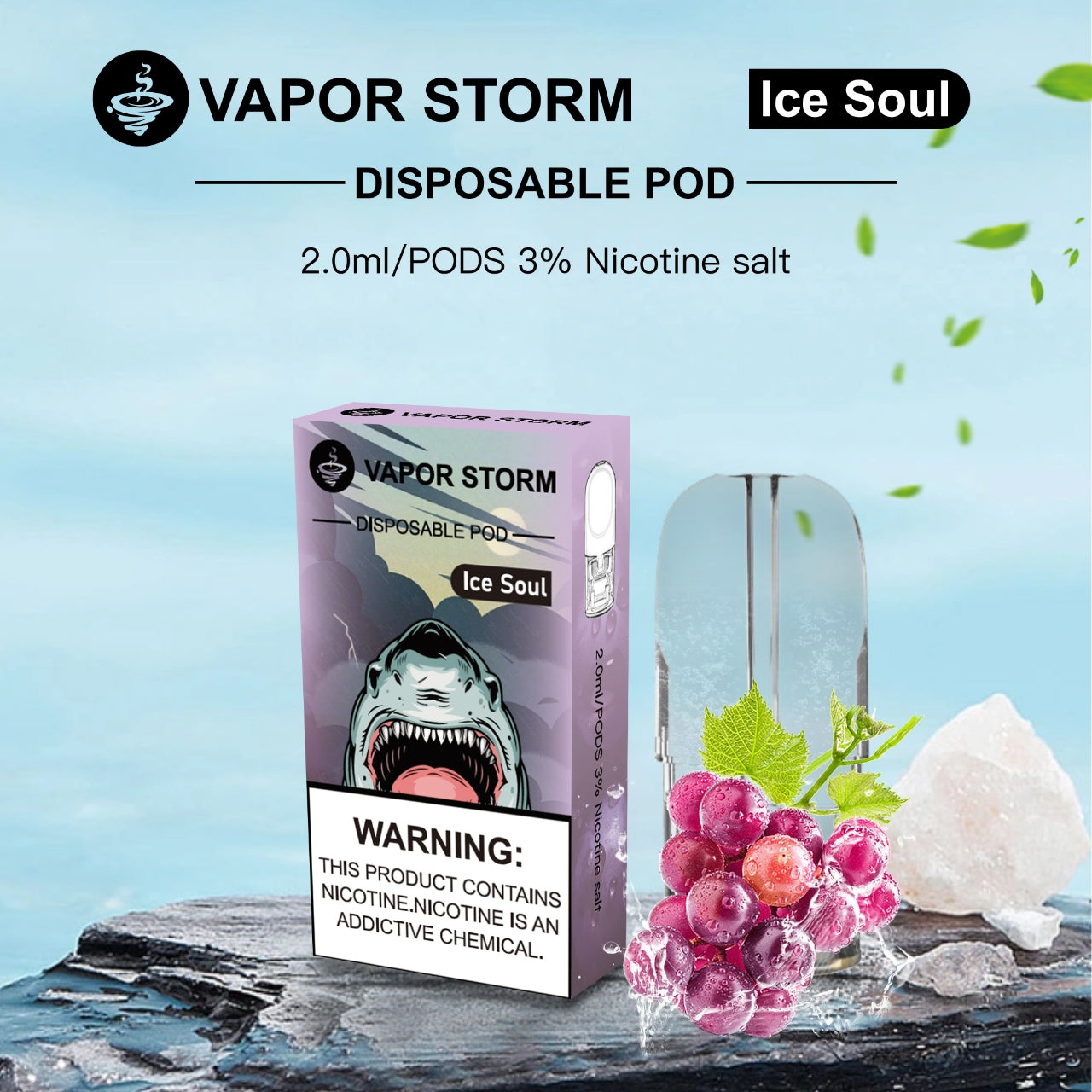 限時活動-VAPOR STORM 風暴五代電子菸霧化煙彈  通配美人魚/meel/ilia哩啞等五代主機 買六顆贈送主機風暴主機1隻