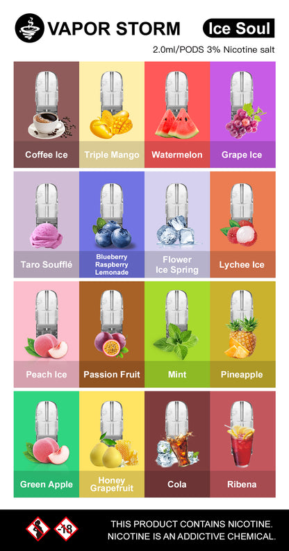 限時活動-VAPOR STORM 風暴五代電子菸霧化煙彈  通配美人魚/meel/ilia哩啞等五代主機 買六顆贈送主機風暴主機1隻